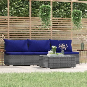 3-Sitzer Lounge-Set aus Rattan mit Polster