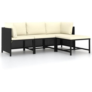 3-Sitzer Lounge-Set Jerren aus Rattan mit Polster