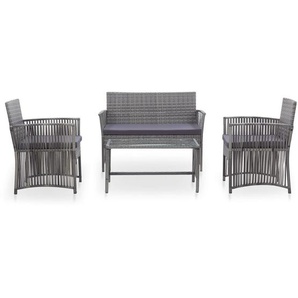 3-Sitzer Lounge-Set Sweetgrove aus Polyrattan mit Polster