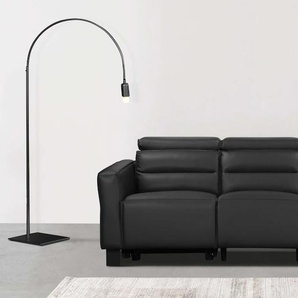 3-Sitzer PLACES OF STYLE Carpari, 224cm, manuelle od. elektrische Relaxfunktion in 2 Sitzen Sofas Gr. B/H/T: 224cm x 97cm x 100cm, Kunstleder, manuelle Relaxfunktion auf linker und rechter Seite, schwarz mit USB, Kopfteilverstellung, Echtleder,