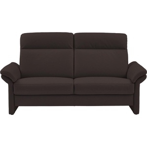 3-Sitzer PLACES OF STYLE Senise, Breite 202 cm Sofas Gr. B/H/T: 202 cm x 109 cm x 96 cm, Luxus-Microfaser Lederoptik, braun (schoko) mit Armverstellung, Federkern