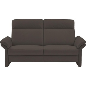 3-Sitzer PLACES OF STYLE Senise, Breite 202 cm Sofas Gr. B/H/T: 202 cm x 109 cm x 96 cm, Luxus-Microfaser Lederoptik, grau (fango) mit Armverstellung, Federkern