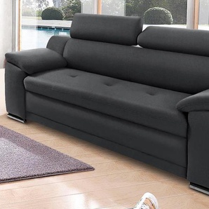 3-Sitzer SIT & MORE Andiamo Sofas Gr. B/H/T: 200cm x 93cm x 95cm, Kunstleder SOFTLUX, mit Kopfteilverstellung, schwarz inklusive Kopfteilverstellung