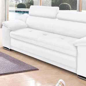 3-Sitzer SIT & MORE Andiamo Sofas Gr. B/H/T: 200cm x 93cm x 95cm, Kunstleder SOFTLUX, mit Kopfteilverstellung, weiß inklusive Kopfteilverstellung