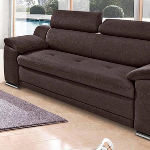 3-Sitzer SIT & MORE Andiamo Sofas Gr. B/H/T: 200cm x 93cm x 95cm, Luxus-Microfaser ALTARA NUBUCK, mit Kopfteilverstellung, braun inklusive Kopfteilverstellung