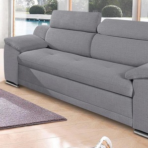 3-Sitzer SIT & MORE Andiamo Sofas Gr. B/H/T: 200cm x 93cm x 95cm, Struktur, mit Kopfteilverstellung, grau inklusive Kopfteilverstellung