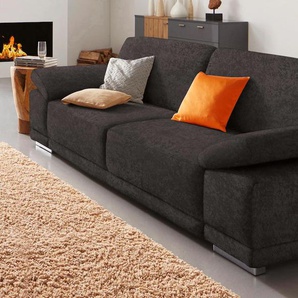 3-Sitzer SIT & MORE Coria Sofas Gr. B/H/T: 215cm x 80cm x 99cm, Luxus-Microfaser ALTARA NUBUCK, schwarz