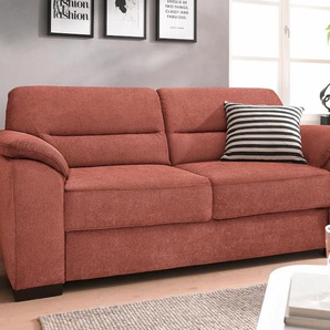 3-Sitzer SIT & MORE Montego Sofas Gr. B/H/T: 198cm x 88cm x 92cm, Luxus-Microfaser, mit Federkern, orange (terra) mit Federkern