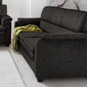 3-Sitzer SIT & MORE Pisa Sofas Gr. B/H/T: 182cm x 89cm x 90cm, Luxus-Microfaser ALTARA NUBUCK, schwarz mit Federkern