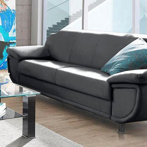 3-Sitzer TRENDMANUFAKTUR Rondo, Breite 207 cm, breite Armlehnen, Füße schwarz Sofas Gr. B/H/T: 207 cm x 85 cm x 94 cm, NaturLEDER, Mit Federkern, schwarz Big-Sofa wahlweise mit Federkern, in verschiedenen Bezügen bestellbar