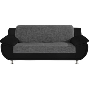 3-Sitzer TRENDMANUFAKTUR Sofas Gr. B/H/T: 207 cm x 85 cm x 94 cm, Kunstleder SOFTLUX-Struktur, Mit Federkern, schwarz-weiß (schwarz, schwarz, weiß) wahlweise mit Federkern