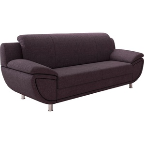 3-Sitzer TRENDMANUFAKTUR Sofas Gr. B/H/T: 207cm x 85cm x 94cm, Struktur fein, Mit Federkern, braun (rosybrown) wahlweise mit komfortablem Federkern, extra breiten Armlehnen