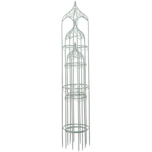 3Er Set Rankhilfe MCW-H90, Rankgitter Rosensäule Staudenstütze, Metall Höhe 162/140/114Cm Rund Antik-Grün