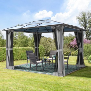 3x3,65m Hardtop Gartenpavillon, inkl. 4 Seitenteile, Grey - (300198)