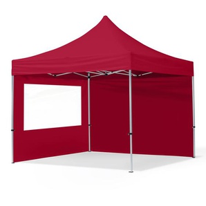 3x3m Aluminium Faltpavillon, inkl. 2 Seitenteile, rot - (59013)