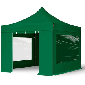 3x3m Aluminium Faltpavillon, inkl. 4 Seitenteile, dunkelgrün - (600145)