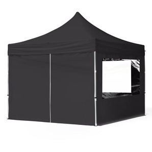 3x3m Aluminium Faltpavillon, inkl. 4 Seitenteile, schwarz - (59016)