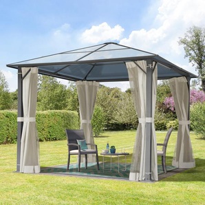 3x3m Hardtop Gartenpavillon, inkl. 4 Seitenteile, Cream - (300215)