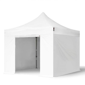 3x3m Stahl Faltpavillon, inkl. 4 Seitenteile, weiß - (600113)