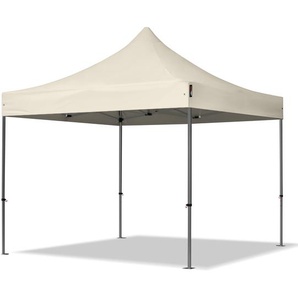 3x3m Stahl Faltpavillon, ohne Seitenteile, creme - (600011)