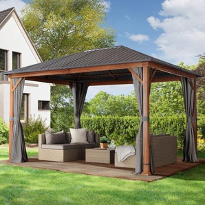 3x4 m Hardtop Gartenpavillon, inkl. 4 Seitenteile, loft grey - (300185)