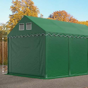 3x6 m Lagerzelt, PVC-Plane, dunkelgrün, mit Bodenrahmen, ohne Statik - (7701BL)