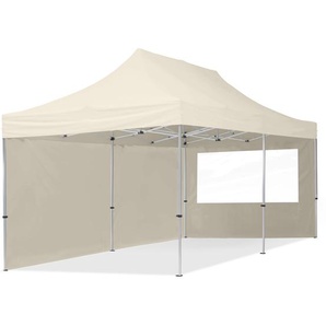 3x6m Aluminium Faltpavillon, inkl. 2 Seitenteile, creme - (59022)