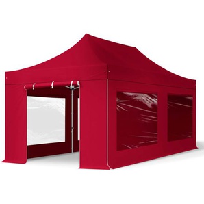 3x6m Aluminium Faltpavillon, inkl. 4 Seitenteile, rot - (600224)