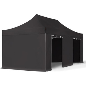 3x6m Aluminium Faltpavillon, inkl. 4 Seitenteile, schwarz - (59123)