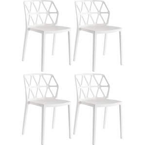 4-Fußstuhl CONNUBIA ALCHEMIA CB/1056 Stühle Gr. B/H/T: 49,5 cm x 79 cm x 51 cm, 4 St., Polypropylen, weiß (schneeweiß matt p94) 4-Fuß-Stühle mit widerstandsfähigen, austauschbaren Fußkappen