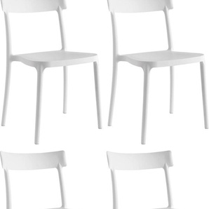 4-Fußstuhl CONNUBIA ARGO CB/1523 Stühle Gr. B/H/T: 48 cm x 82 cm x 47 cm, 4 St., Polypropylen, weiß (schneeweiß matt p94) 4-Fuß-Stühle mit widerstandsfähigen, austauschbaren Fußkappen