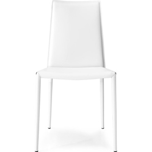 4-Fußstuhl CONNUBIA Boheme CB/1257 Stühle Gr. B/H/T: 48 cm x 90 cm x 52 cm, 2 St., regeneriertes Leder, Metall, weiß (schneeweiß) 4-Fuß-Stühle Geradliniger und eleganter Stuhl