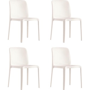 4-Fußstuhl CONNUBIA Stühle Gr. B/H/T: 77 cm x 103 cm x 58 cm, 4 St., Set, weiß (schneeweiß matt) 4-Fuß-Stühle Indoor- und Outdoorgeeignet
