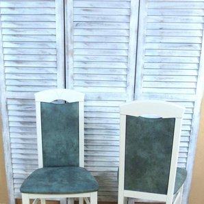 4-Fußstuhl HOME AFFAIRE Stühle Gr. B/H/T: 44 cm x 97 cm x 45 cm, 2 St., Microfaser, Massivholz, weiß (weiß, opal, weiß) 4-Fuß-Stühle