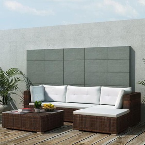 4-Sitzer Lounge-Set Almandine aus Polyrattan mit Polster