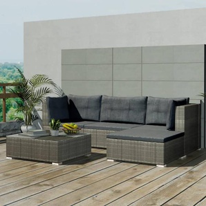 4-Sitzer Lounge-Set Almandine aus Polyrattan mit Polster