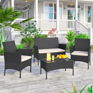 4-Sitzer Lounge-Set Arma aus Rattan mit Polster