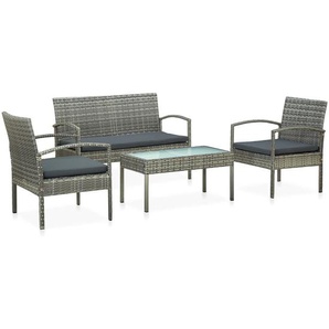 4-Sitzer Lounge-Set Borre aus Rattan