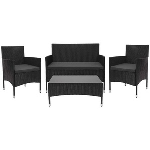 4-Sitzer Lounge-Set Eathan aus Polyrattan