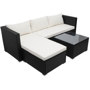 4-Sitzer Lounge-Set Kirstie aus Polyrattan mit Polster