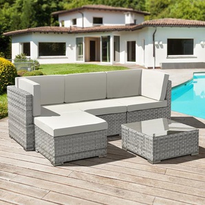 4-Sitzer Lounge-Set Trinidad aus Rattan