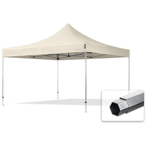 4x4m Aluminium Faltpavillon, ohne Seitenteile, creme - (600181)