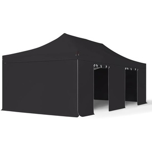 4x8m Aluminium Faltpavillon, inkl. 4 Seitenteile, schwarz - (59062)