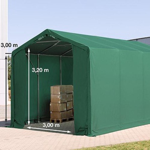 4x8m Zelthalle, PVC-Plane, dunkelgrün, mit Statik (Betonuntergrund) - (94076)