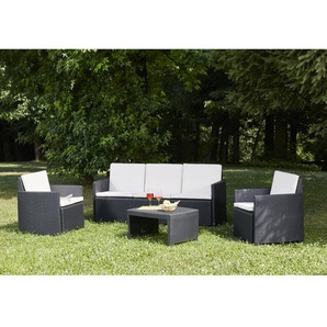 5-Sitzer Lounge-Set Abibat aus Rattan mit Polster