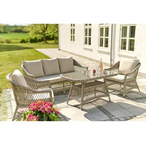 5-Sitzer Lounge-Set Hera aus Polyrattan mit Polster