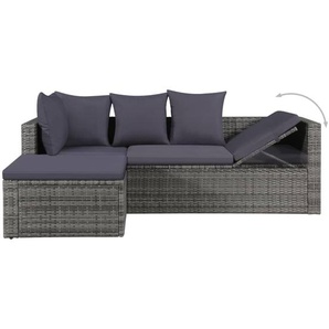 5-Sitzer Lounge-Set Ishraq aus Polyrattan mit Polster