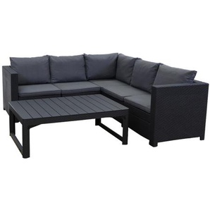 5-Sitzer Lounge-Set Roderica aus Polyrattan mit Polster