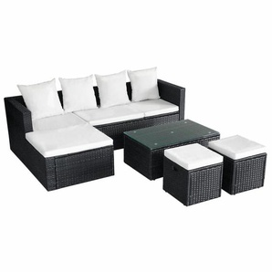 5-Sitzer Lounge Set Twilley aus Polyrattan mit Polster