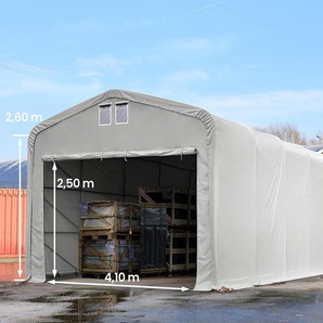 5x30m Zelthalle, PVC-Plane, grau, mit Statik (Betonuntergrund) - (49398)